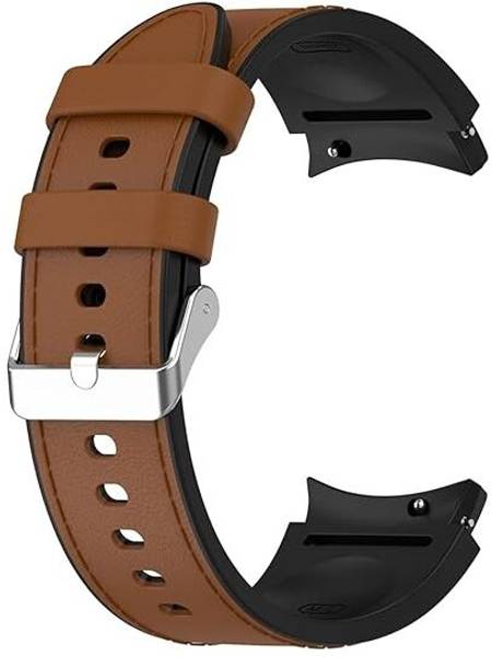 LNKART Watch Band for Galaxy Watch 7 40mm/44mm, Galaxy Watch 6 40mm/44mm, Soft Genuine Leather Hybrid Silicone Sweatproof Wristband Strap for Galaxy W...