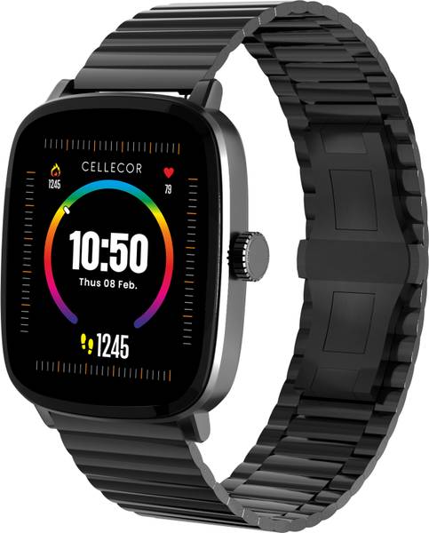 Cellecor VISION 2.01" Super Retina AMOLED Display| 1200 NITS| AOD|AI Voice|Metallic Strap Smartwatch