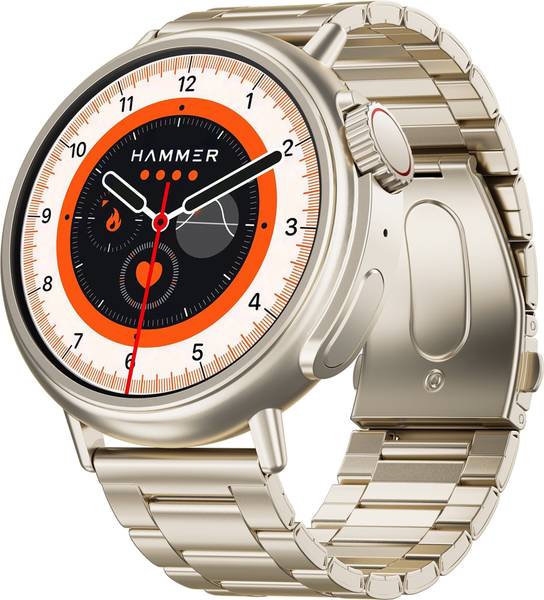 Hammer Active 3.0 1.39" Always on display Round Dial Bluetooth Calling with Metal Strap Smartwatch