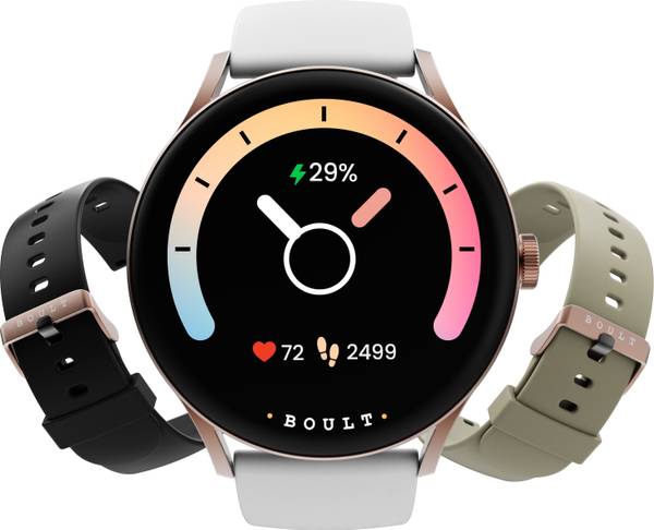 Boult Rover Pro 1.43" AMOLED, BT Calling, 1000Nits Brightness, Free Straps, SpO2, IP68 Smartwatch