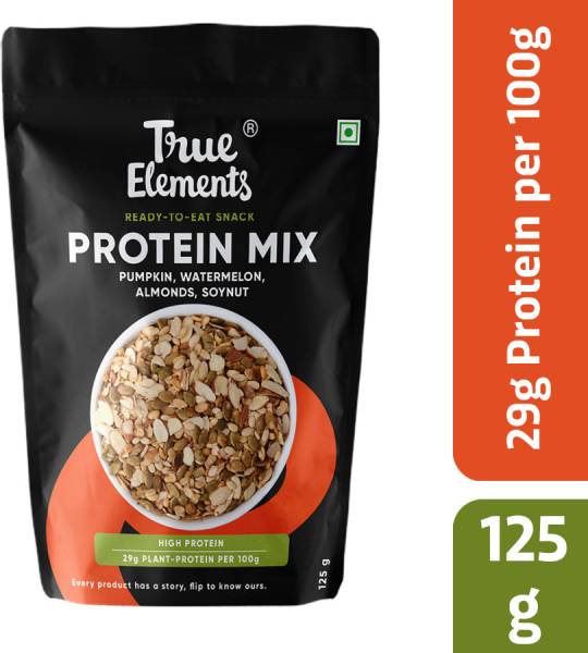 True Elements Protein Mix, Roasted Pumpkin Watermelon Almonds & Soya Nuts, High Protein Seeds