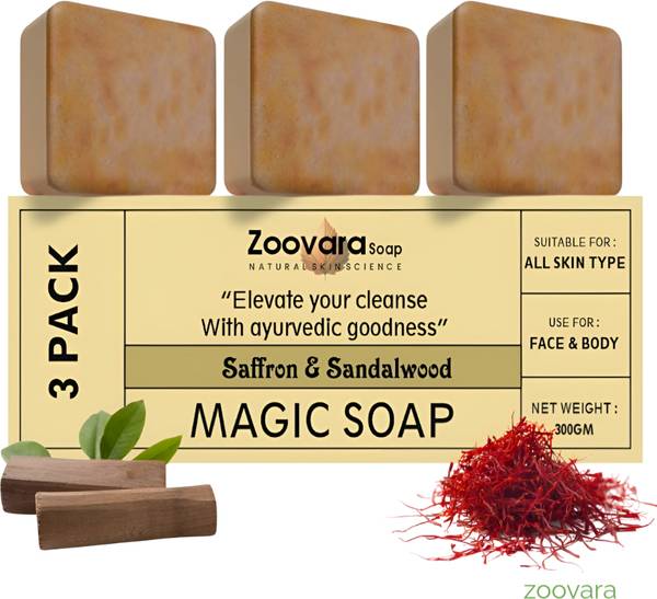 zoovara Magic Soap Sandalwood Soap for Glowing, Radiant, Fresh, Silky Glow.