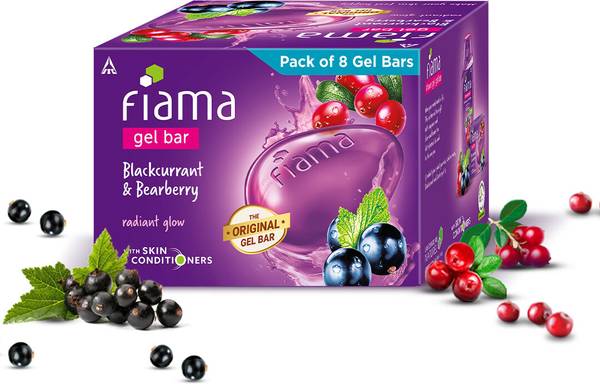 FIAMA Gel Bar Blackcurrant and Bearberry, Radiant Glowing Skin, with Skin Conditioners