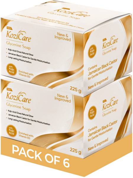 Kozicare Glycerin Soap | Kojic acid skin whitening soap |for Men & Women - 75g(Pack of 6)