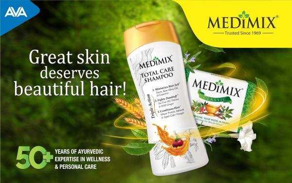 MEDIMIX Ayurvedic Soap 150g Buy 4 Get 1 & Total Care Shampoo 200ml