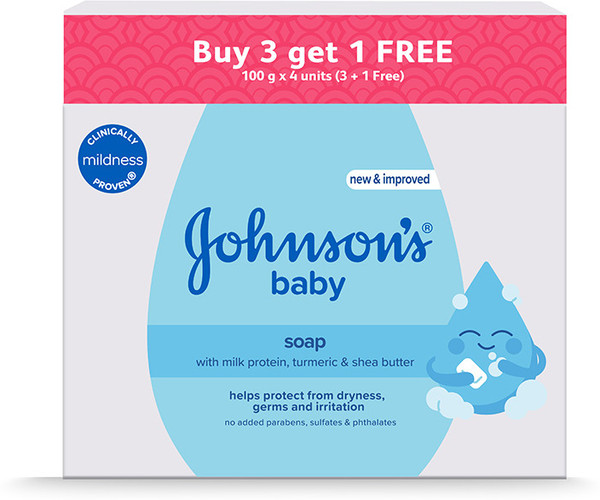 JOHNSON'S Baby Soap(with New Easy Grip Shape) (Buy 3 Get 1 Free)
