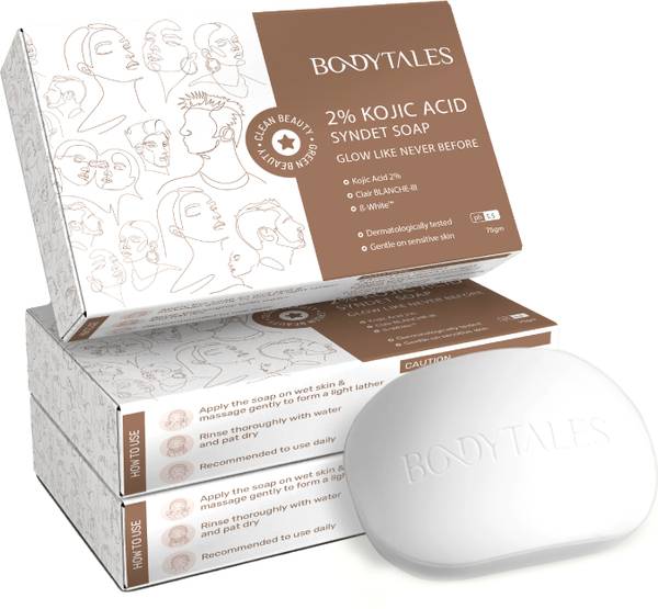 BODYTALES Kojic Acid 2% Soap with Glutathione | For Pigmentation & Sun damage (75 gx3)
