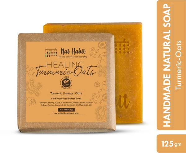 Nat Habit Healing Turmeric Bathing Soap|Handmade Butter Bath Soap For Tan Removal