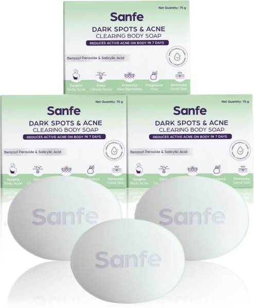 Sanfe Dark Spots & Acne Clearing Body Soap Salicylic Acid (Pack of 3)