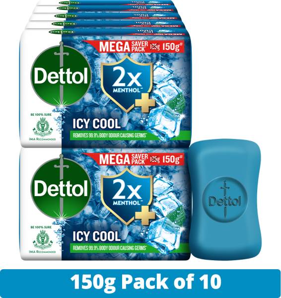 Dettol Icy Cool Bathing Soap Bar, 2X Menthol