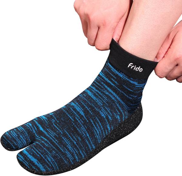 Frido Barefoot Sock Shoe Pro, Anti-Slip, For Gym, Yoga & Training Shoes| L, Blue Unisex Ankle Length