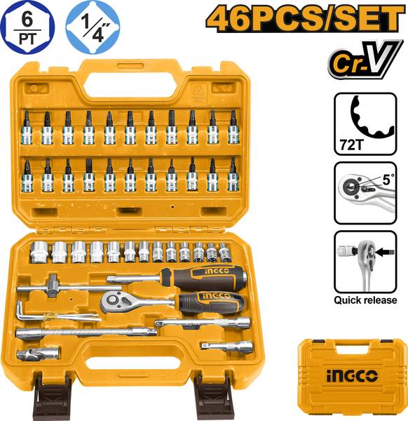 INGCO 46 Pcs 1/4