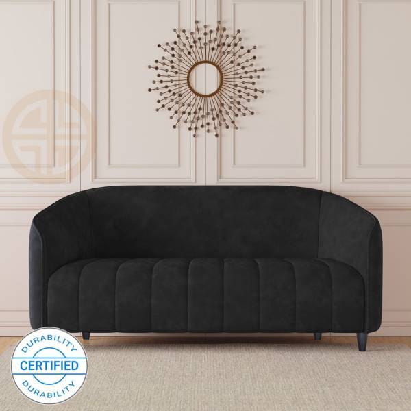 CARLTON LONDON Olivia Black 2 Seater Fabric 2 Seater Sofa