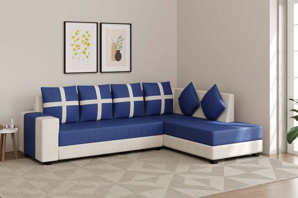 Allie Wood Fabric 6 Seater Sofa