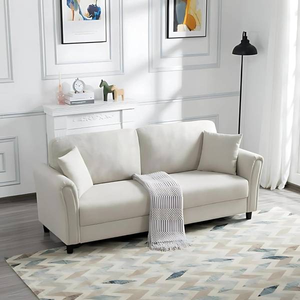 Groovecraft Egon 3 Seater Modern Fabric Sofa Set for Living Room Fabric 3 Seater Sofa