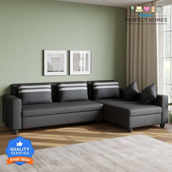 Flipkart Perfect Homes Seltos Premium L Shaped Sofa Set ll Living Room ll Right Facing Fabric 5 Seater Sofa