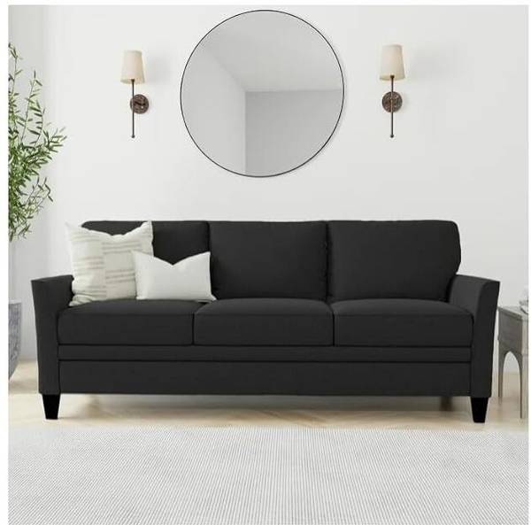 Groovecraft Salas 3 Seater Fabric Sofa for Living Room Fabric 3 Seater Sofa