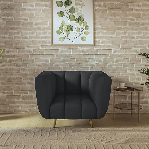 Wakeup India Mushy Premium Fabric 1 Seater Sofa Set Pocket Spring Cushion Padded Cushioned Fabric 1 Seater Sofa