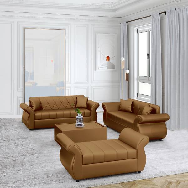 Bharat Lifestyle Alin Leatherette 3 2 2 1 Sofa Set Price