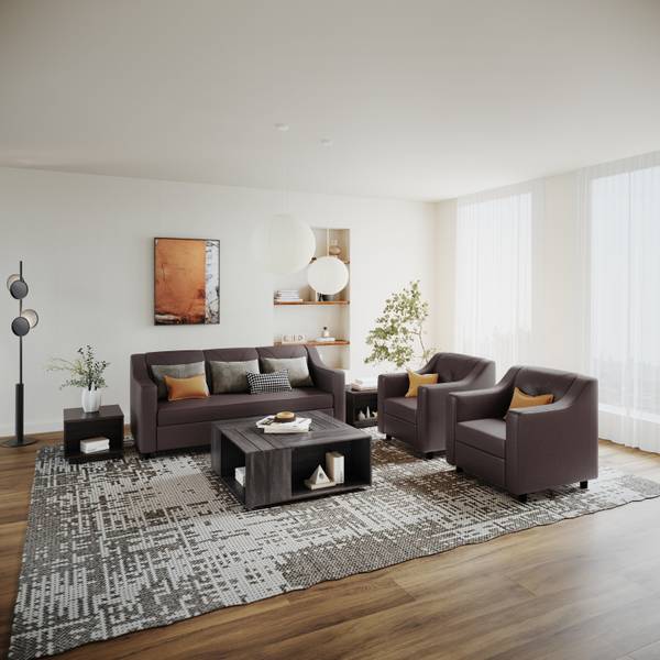 Godrej Interio Monarch Leatherette 3 + 1 + 1 Sofa Set