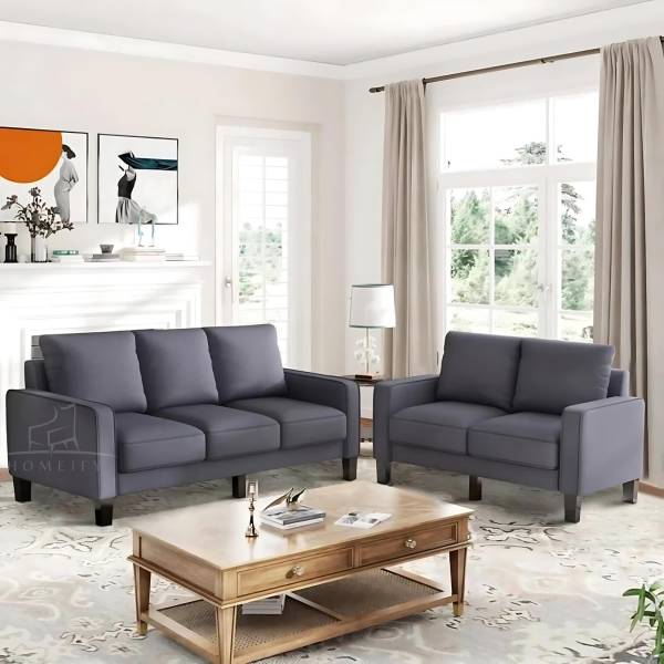 Homeify Libby 3+2 Seater Fabric Upholstered Sectional Sofa Set for Living Room Fabric 3 + 2 Sofa Set