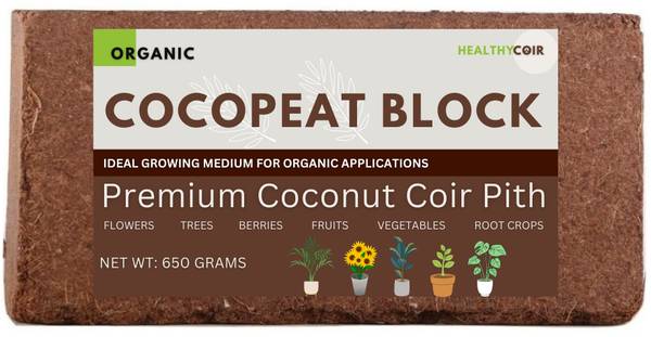 coir Cocopeat Brick - Expands up to 10 Litres of Cocopet Powder, Organic and Natural Manure, Potting Mixture