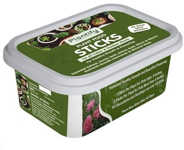 PLANTIFY Pack of 40 Plant Food Sticks for All Type of Indoor and Outdoor Plants Potting Mixture