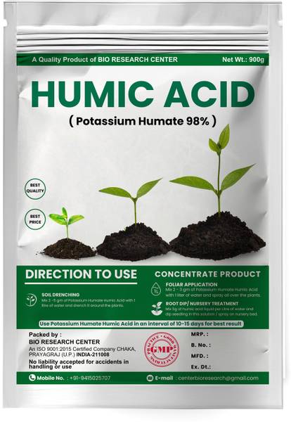 Bio Research Center POTASSIUM HUMATE 98%PURE GRADE Shiny Flakes 900g X 5 Pkt. Manure