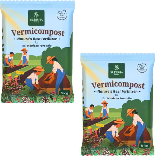 Sudisha Farms Organic Vermicompost for Plants  Nutrient-Rich Earthworm Manure 10kg Potting Mixture, Manure