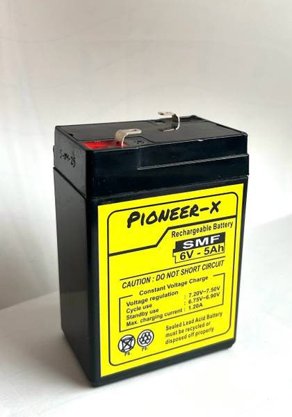 Pioneer-x SMF 6 volt 5 Ampere Dry Rechargeable Battery AGM Solar Battery