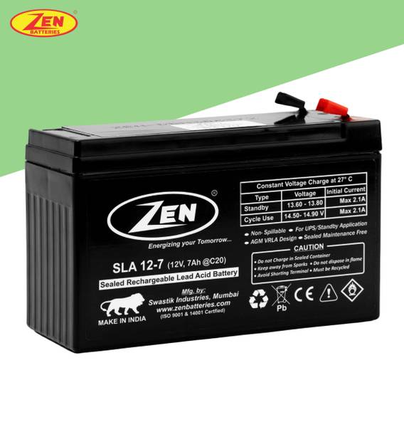Zen (12 Volts 7 Ah) SMF UPS Battery AGM Solar Battery