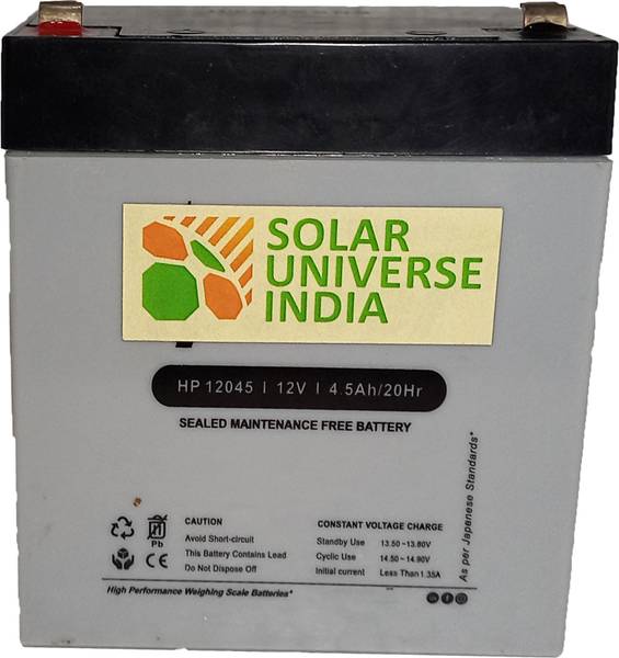 SOLAR UNIVERSE INDIA Sealed Maintenance Free 4.5ah SMF Battery for Bike, Solar, UPS, EV&Other AGM Solar Battery
