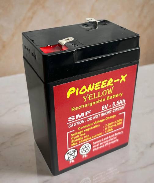Pioneer-x 6 volt 5.5 Ah for weighing machine, emergency light, toy car, solar etc AGM Solar Battery