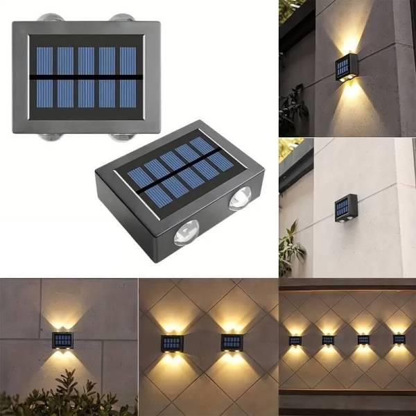 REMICH Solar Wall Lights Up Down Outdoor LED Porch Fence External Lamp Waterproof Solar Light Set