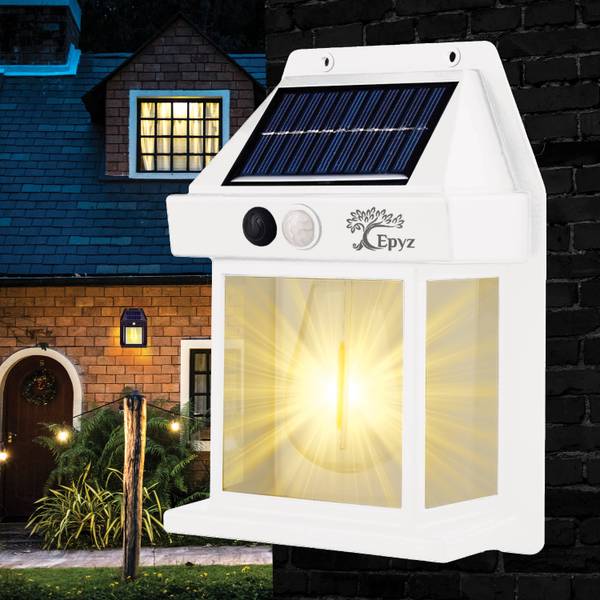 Epyz Solar Lights Outdoor Waterproof White Wall Motion Sensor