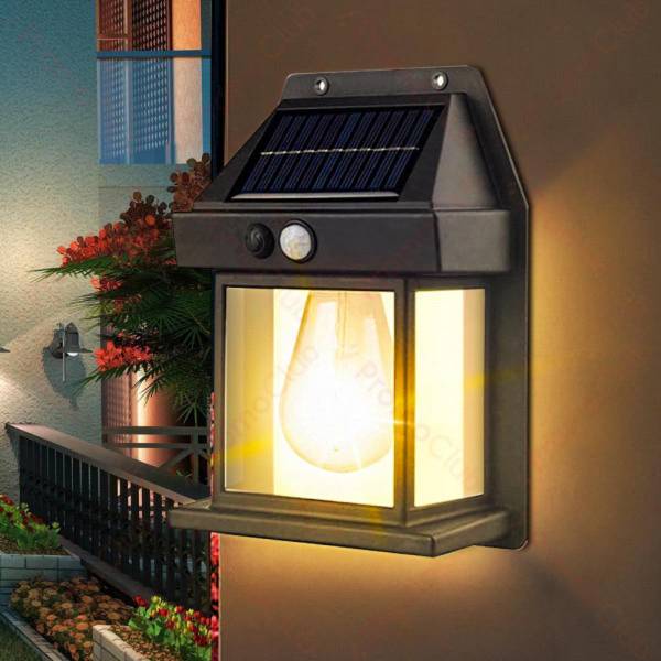 iDOLESHOP Motion Sensor LED Wall Sconce Solar Light Outdoor Wall Light Solar Light Set