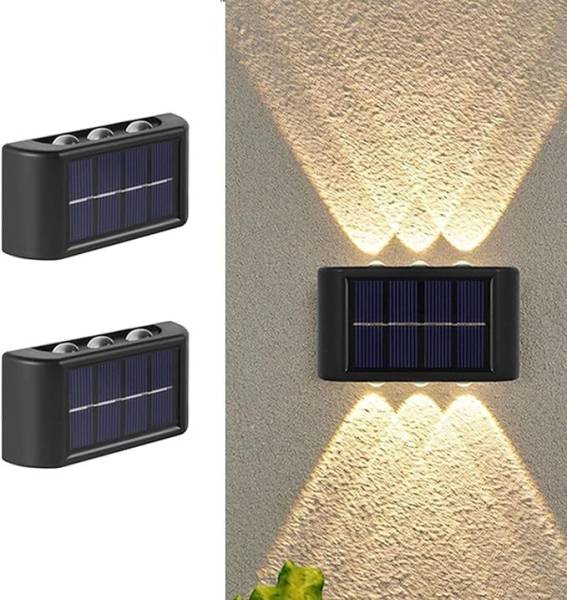 GatiH 6led Solar Up and Down Wall Lights Outdoor Wall Lamps Waterproof Lighting Decor Solar Light Set