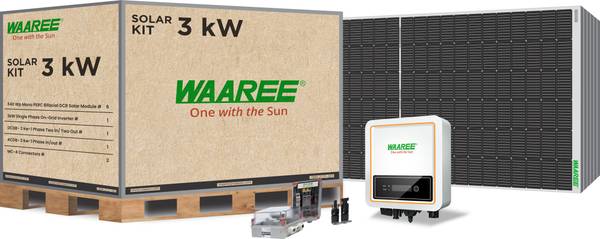 WAAREE Solar 3kW On Grid DCR Solar System Single Phase Solar Panel
