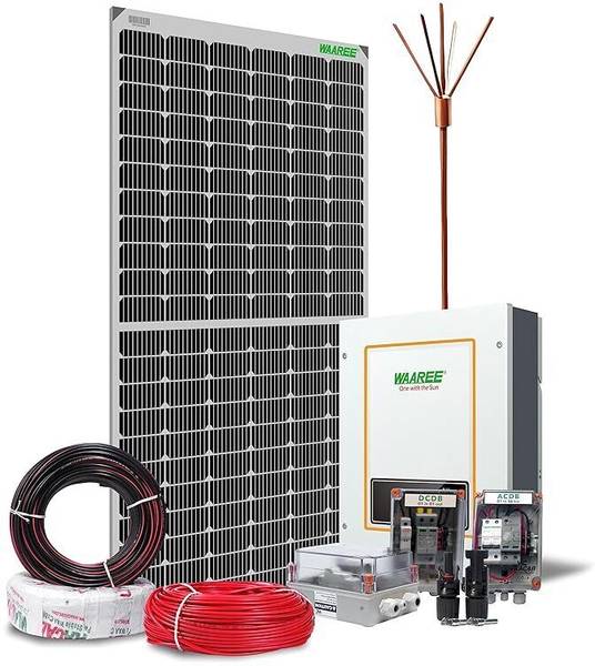 WAAREE 5kW On-Grid Non DCR Solar Kit (Single Phase) with 405 watt All Black solar panel Solar Panel