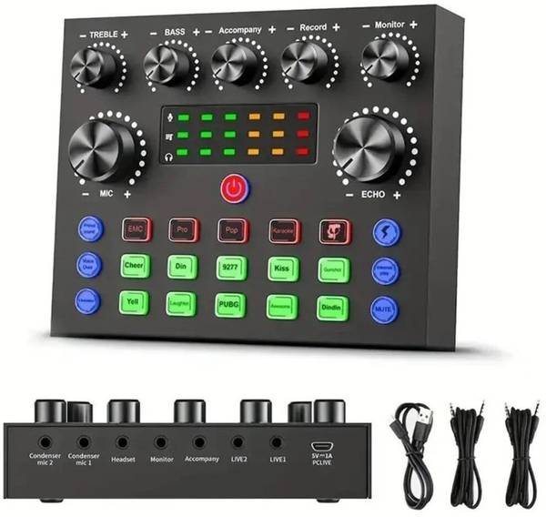 Urban Infotech Live V8 Sound Card Bluetooth Audio mixer for Singing/Recording/Music and Youtube Digital Sound Mixer