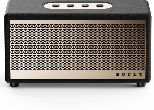 Boult RetroAmp Z30 Dual Drivers, 30W Power, 10H Battery, Classic Rugged Leather, 5.3V 30 W Bluetooth Home Audio Speaker