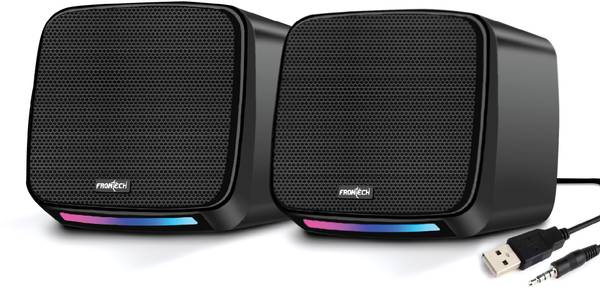 Frontech SPK-0007 2.0 USB with AUX | 2 x 3W Drivers | RGB Lights Foam Edge PC Speakers 6 W Laptop/Desktop Speaker