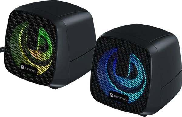 Portronics In Tune 6 6W HD Sound Desktop PC Speaker,3.5mm,LED Lights,USB Powered,Metal Mesh 6 W Laptop/Desktop Speaker