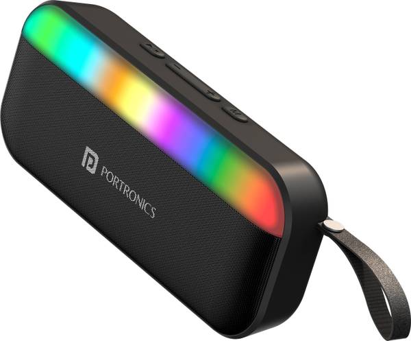 Portronics Plugs 3 15W Portable Bluetooth Speaker, Inbuilt Mic, Dynamic RGB Light, BT 5.3V 15 W Bluetooth Speaker