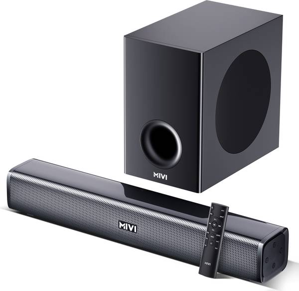 Mivi Fort H120 Soundbar, 120 Watts, 2.1 Channel, Multi-Input and EQ Modes, BT v5.1 120 W Bluetooth Soundbar