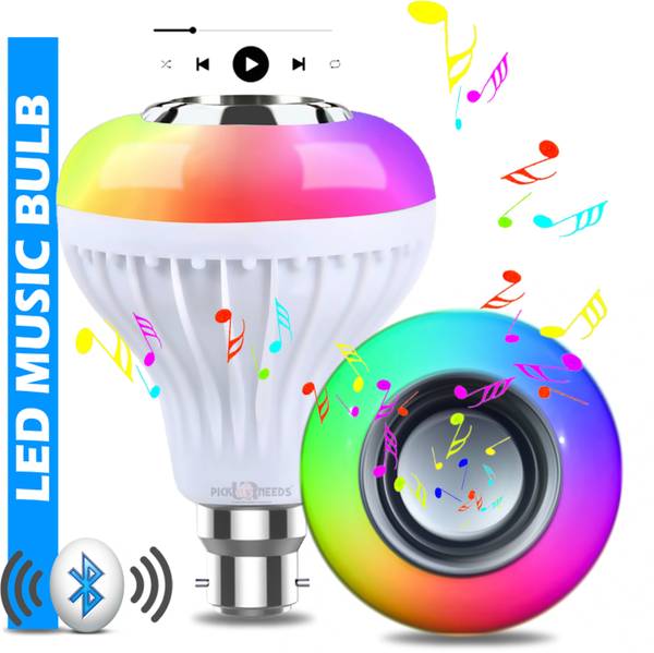 Pick Ur Needs Music Bluetooth LED Light Bulb Colourful Built-in Audio Speaker Music Player 12 W Bluetooth PA Speaker