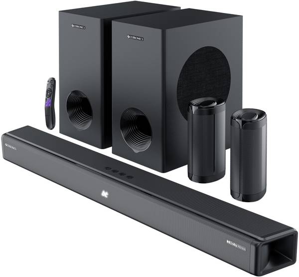 ZEBRONICS JUKE BAR 9775/ ZEB-SBSPK C9, 5.2.2 Surround, Dolby Atmos,Dual Wireless Subwoofer 650 W Bluetooth Soundbar