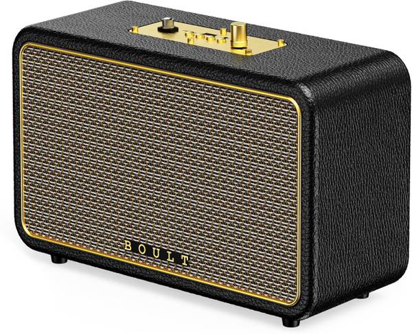Boult RetroAmp Z40 Dual Drivers, 40W Power, 14H Battery, Classic Rugged Leather, 5.3V 40 W Bluetooth Home Audio Speaker