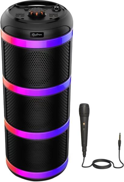 PTron Fusion Theatre with 60W Pristine Sound, Karaoke Mic, RGB Lights & 6Hrs Playback 60 W Bluetooth Party Speaker