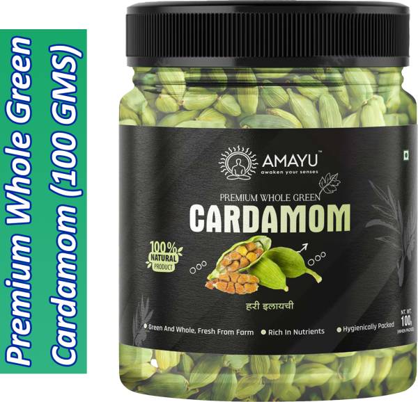 AMAYU Premium Fresh Whole Green Cardamom | Hari Elaichi | 100 GMS